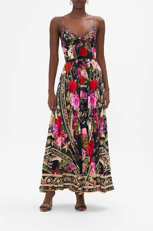 LONG DRESS WITH TIE FRONT RESERVATION FOR LOVE Tunics Modern contemporary