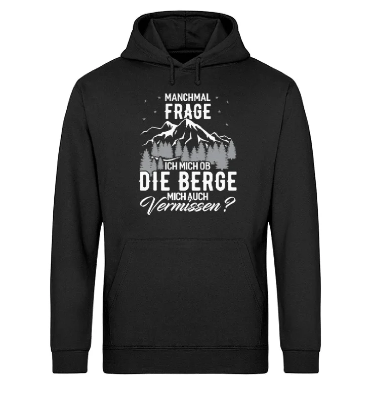 Ob die Berge mich auch vermissen - Unisex Organic Hoodie Hoodie with Bell Sleeves Flared Feminine