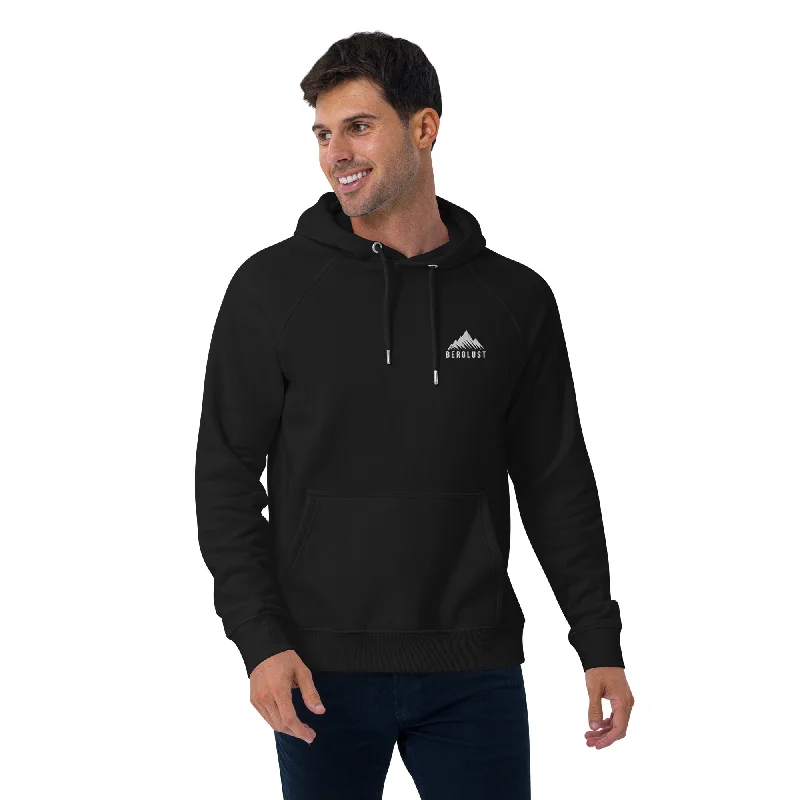 Berglust Logo - Unisex Premium Organic Hoodie (Bestickt) Hoodie with Hem Drawcord Adjustable Customizable
