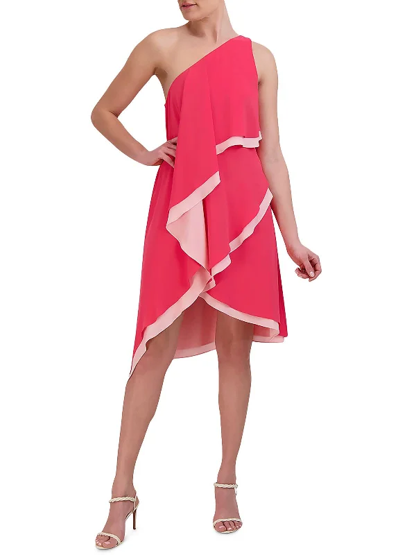 Womens Mini Ruffled Cocktail And Party Dress Tunics Cozy comfortable