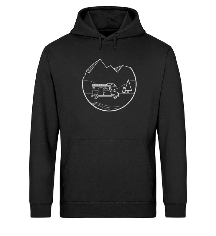 Wohnmobil Minimal - Unisex Organic Hoodie Hoodie with Illustration Artistic Creative Wohnmobil Minimal - Unisex Organic Hoodie Hoodie with Illustration Artistic Creative