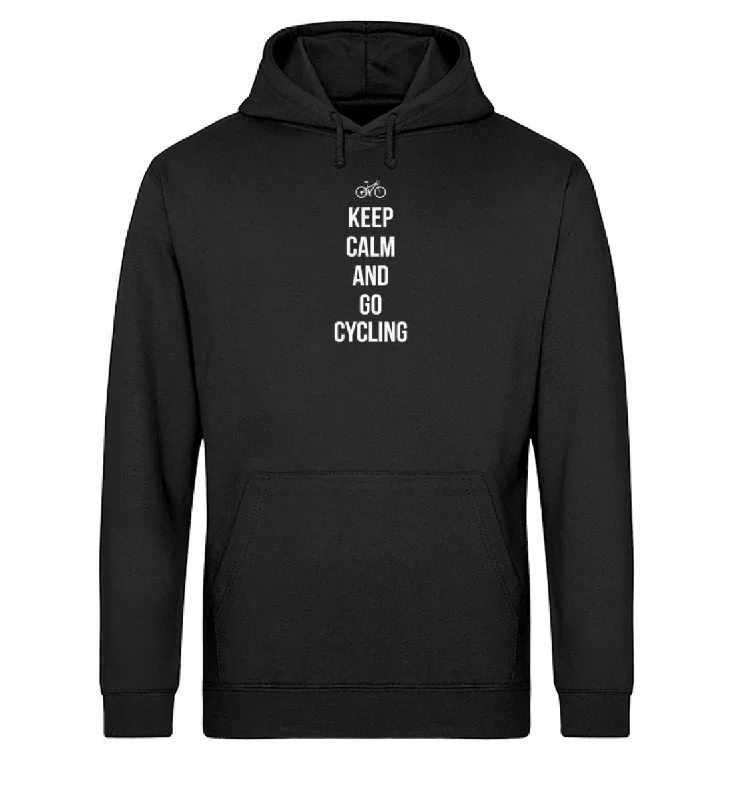 Keep calm and go cycling - Unisex Organic Hoodie Hoodie with Half-Zip Sporty Casual