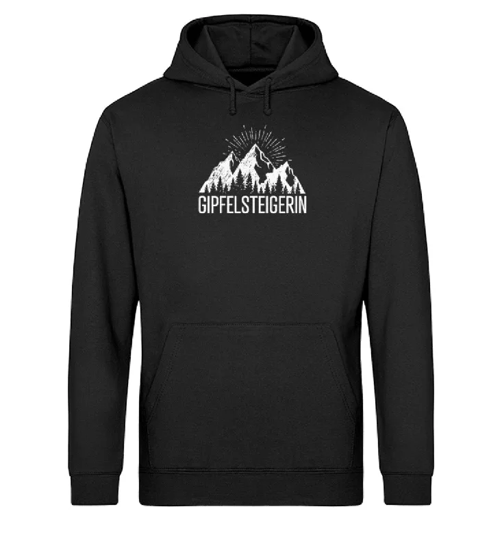 Die Gipfelsteigerin - Unisex Organic Hoodie Hoodie with Ribbed Cuffs Snug Fit Comfort