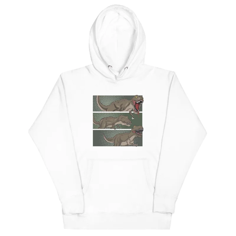 T-Rex Comic Strip - Adult Dinosaur Hoodie Hoodie with Relaxed Fit Easy Casual