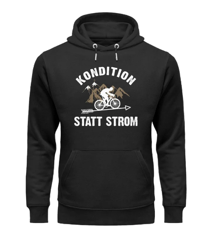 Kondition statt Strom - Unisex Premium Organic Hoodie Hoodie with Hem Frayed Vintage Worn