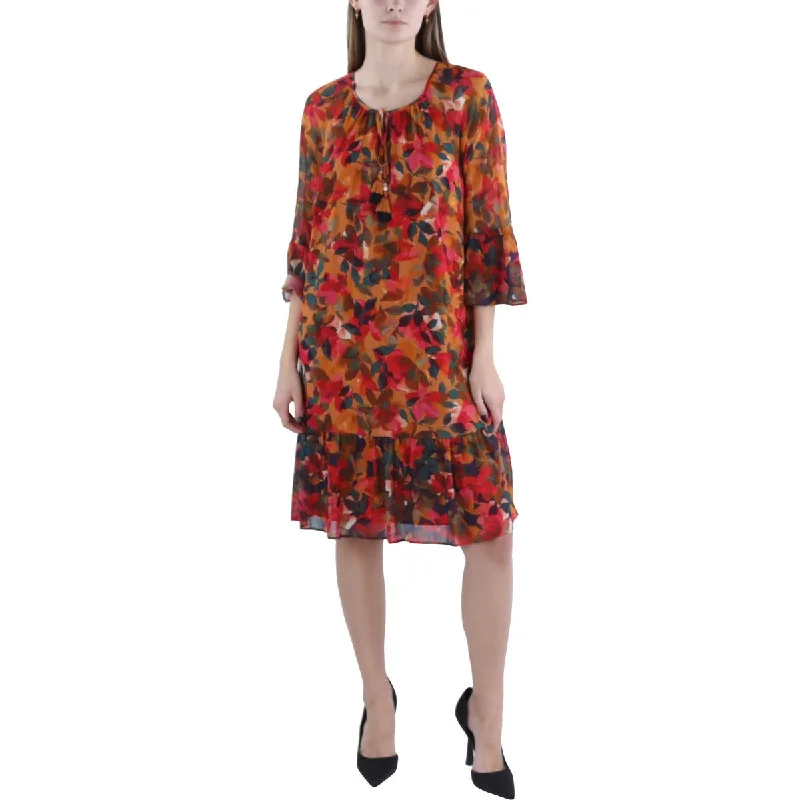 Plus Womens Chiffon Floral Cocktail And Party Dress Tunics Designer luxury