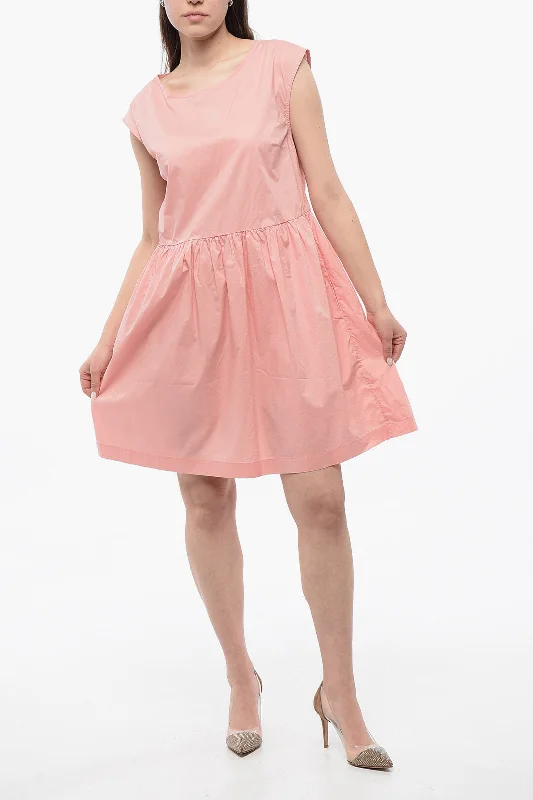 Woolrich Sleeveless Popeline Cotton Dress Tunics Solid Classic