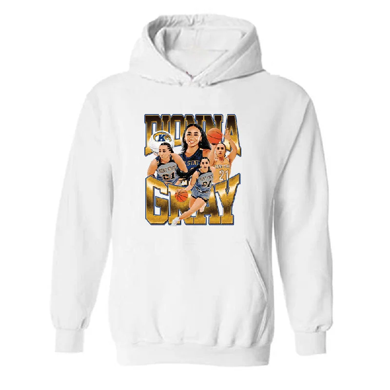 Kent State - NCAA Women's Basketball : Dionna Gray - Player Collage Hooded Sweatshirt Hoodie with Zipper Placket Modern Functional Kent State - NCAA Women's Basketball : Dionna Gray - Player Collage Hooded Sweatshirt Hoodie with Zipper Placket Modern Functional