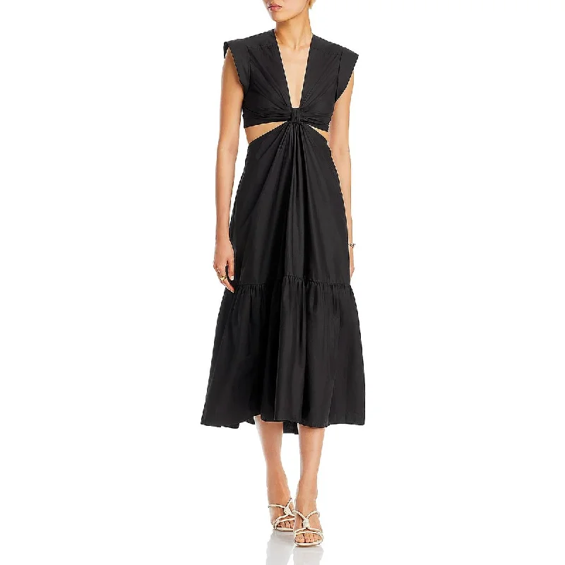 Womens Solid Cotton Cocktail And Party Dress Tunics Sophisticated sleek
