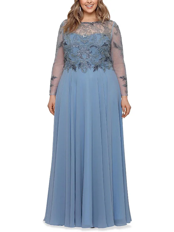 Plus Womens Mesh Embellished Evening Dress Tunics Corduroy durable