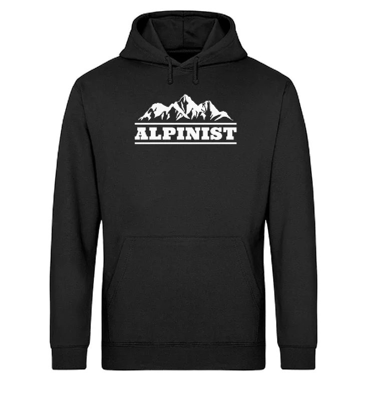 Alpinist - Unisex Organic Hoodie Hoodie with Velcro Closure Adjustable Secure