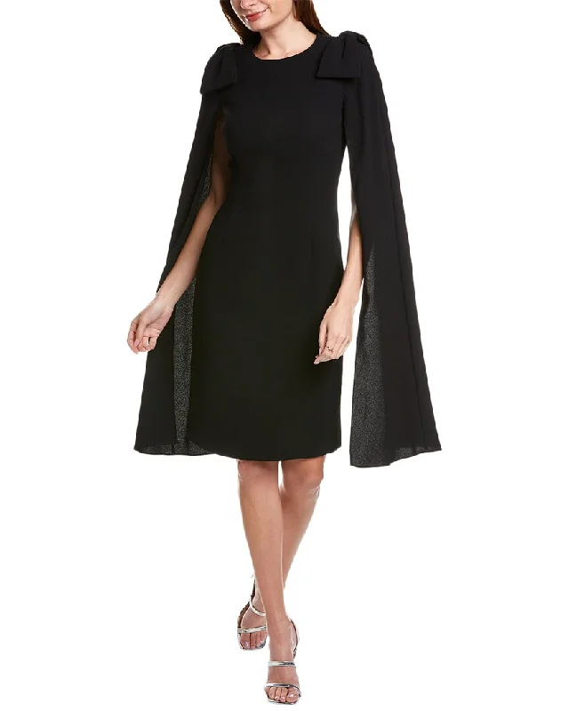 Teri Jon by Rickie Freeman Cape Sleeve Sheath Dress Tunics stripes playful
