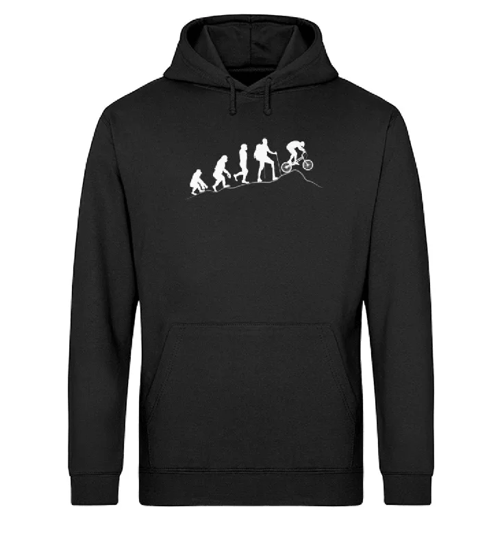 Mountainbike Evolution - Unisex Organic Hoodie Hoodie with Hem Detail Decorative Unique