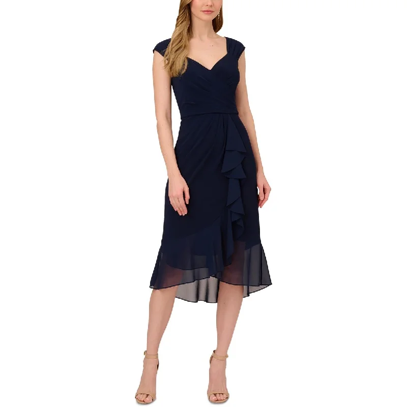 Womens Draped Pleated Cocktail And Party Dress Tunics Leisure comfortable