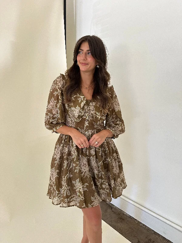 Sofie the Label Demi Sage Floral Ruffle Collar Mini Dress Fashionable Summer Mini Dress Sofie the Label Demi Sage Floral Ruffle Collar Mini Dress Fashionable Summer Mini Dress