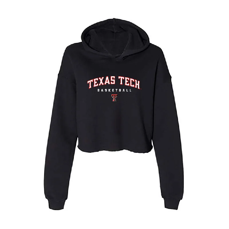 Texas Tech - NCAA Women's Basketball : Adlee Blacklock - Women's Crop Fleece Hoodie Hoodie with Metallic Shiny Futuristic Texas Tech - NCAA Women's Basketball : Adlee Blacklock - Women's Crop Fleece Hoodie Hoodie with Metallic Shiny Futuristic