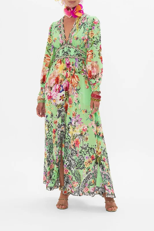 BUTTON DRESS WITH SHAPED WAISTBAND PORCELAIN DREAM Tunics Practical easy-care