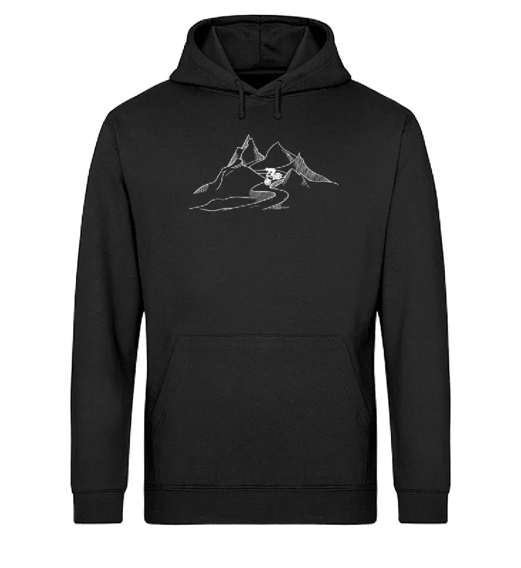 Downhill - Unisex Organic Hoodie Hoodie with Snap Buttons Easy Quick
