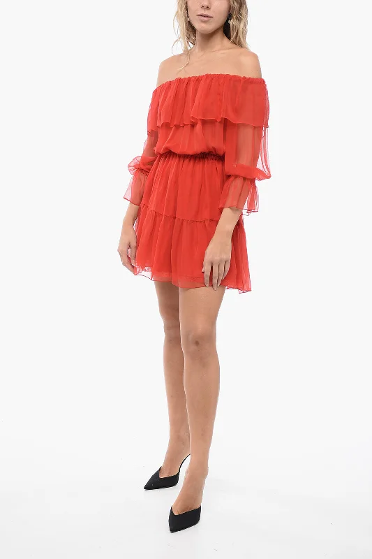 Gucci Chiffon Pleated Dress Tunics Trendy modern