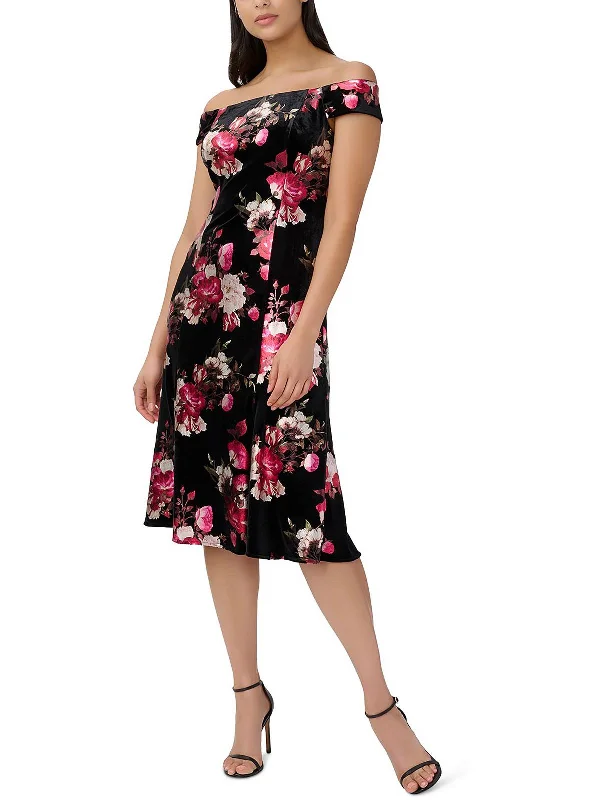 Womens Velvet Knee Cocktail and Party Dress Tunics Chinos classic