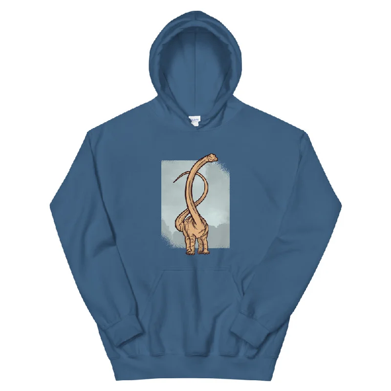 Brontosaurus Fade - Adult Dinosaur Hoodie Hoodie with Cuffed Sleeves Snug Secure