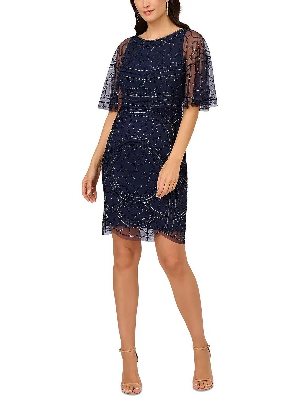 Womens Mesh Sequin Cocktail And Party Dress Chiffon Maxi Beach