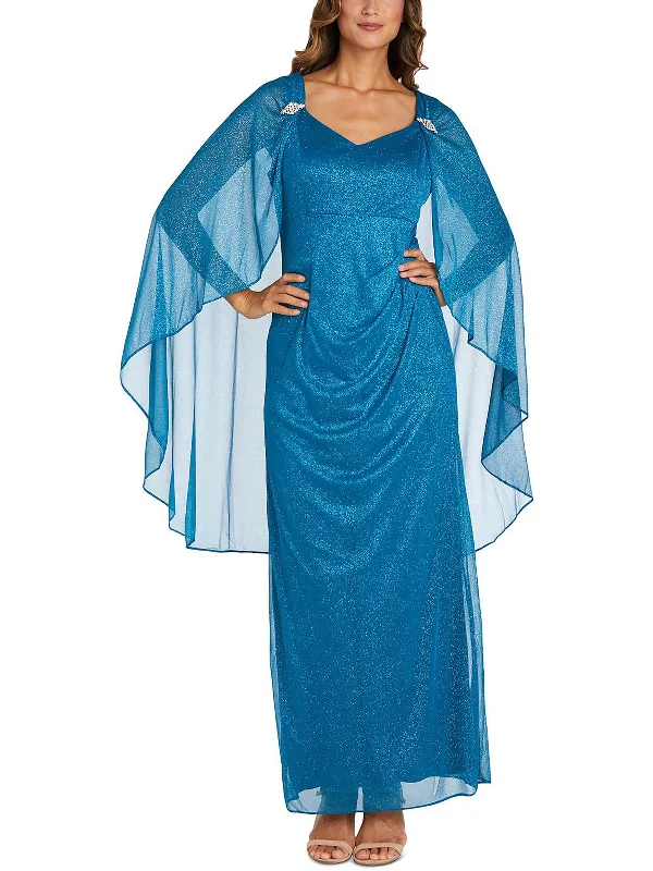 Petites Womens Sweetheart Glitter Evening Dress Tunics Bridal satin