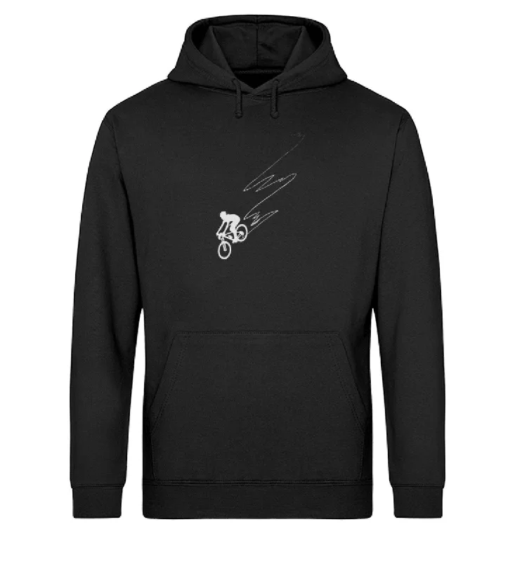 Downhill Flitzer - Unisex Organic Hoodie Hoodie with Snap Buttons Easy Quick