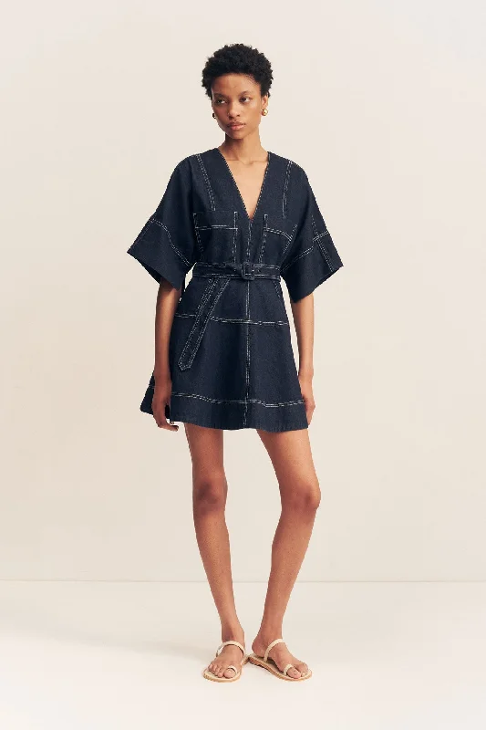 JAQUES PATCH POCKET MINI DRESS Trendy Crossover Mini Dress