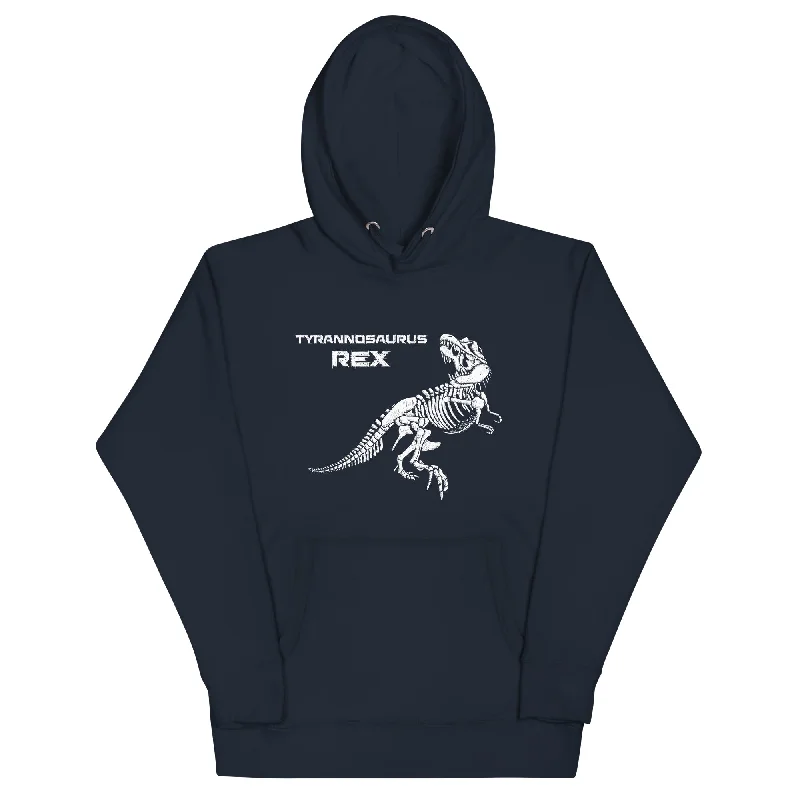 T-Rex Skeleton - Adult Dinosaur Hoodie Hoodie with Longline Fit Extended Stylish