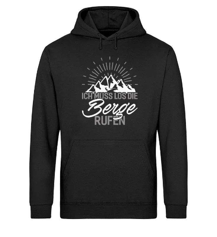 Ich muss los die Berge rufen - Unisex Organic Hoodie Hoodie with Lace Feminine Delicate Ich muss los die Berge rufen - Unisex Organic Hoodie Hoodie with Lace Feminine Delicate