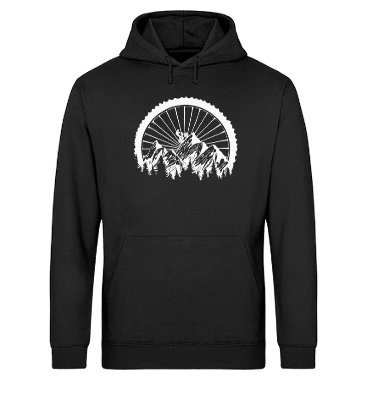 Mountainbike Geometrisch - Unisex Organic Hoodie Hoodie with Sequins Glamorous Eye-catching