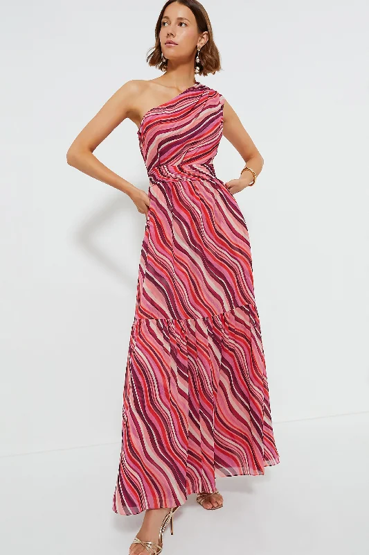 Sunset Stripe Cadiz Dress Tunic Top Casual