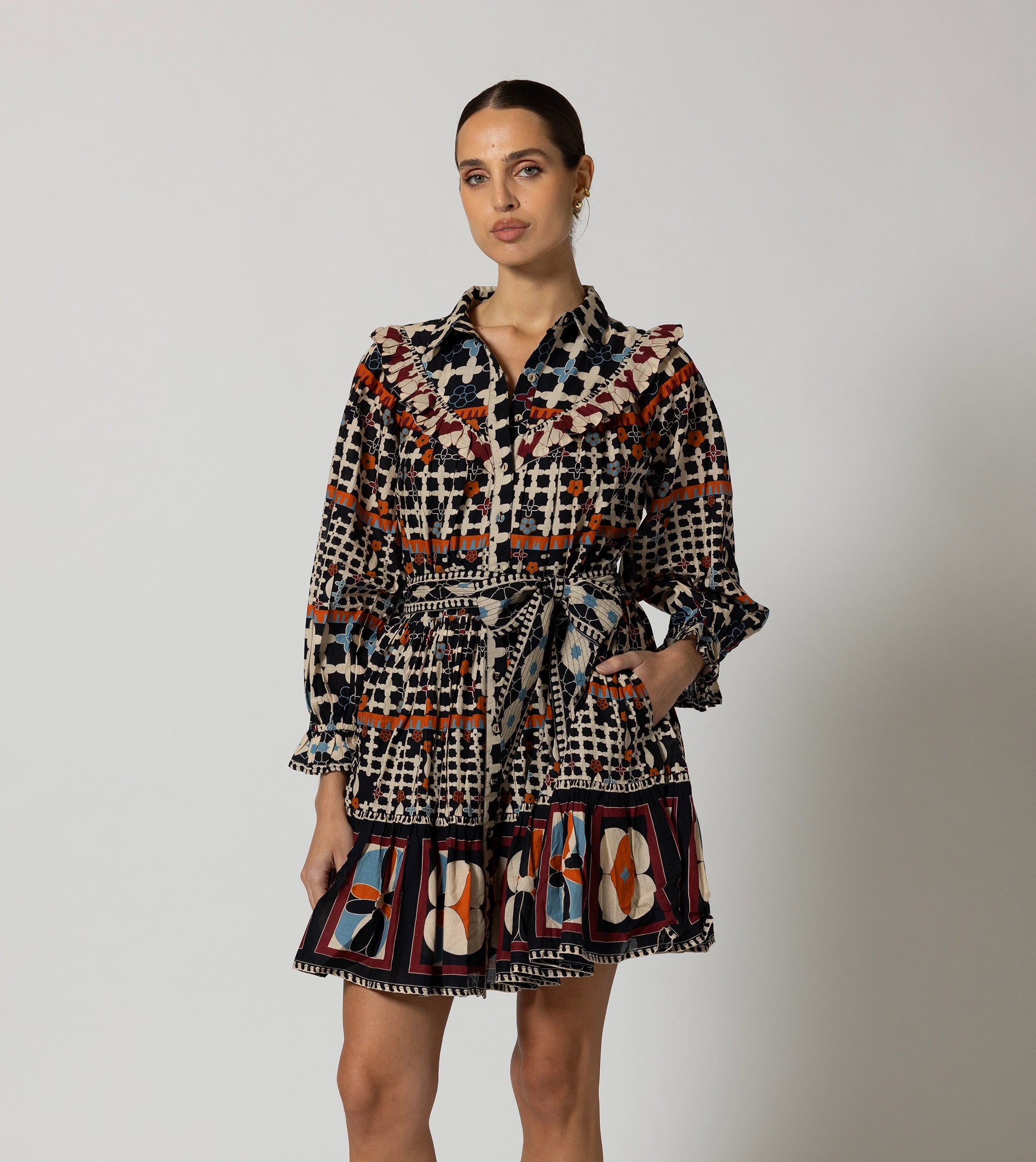 Lotte Mini Dress | Deco Elegant Floral-Print Mini Dress