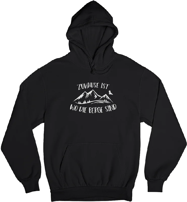Zuhause ist wo die Berge sind - Unisex Organic Hoodie Hoodie with Puffed Sleeves Voluminous Trendy