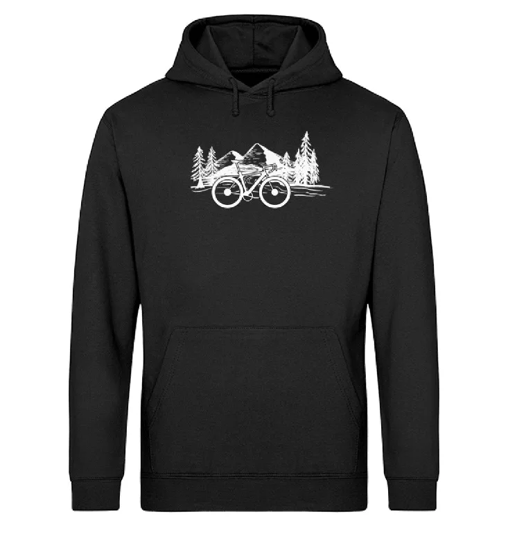 Fahrrad und Berge - Unisex Organic Hoodie Hoodie with Magnetic Closure Innovative Modern Fahrrad und Berge - Unisex Organic Hoodie Hoodie with Magnetic Closure Innovative Modern