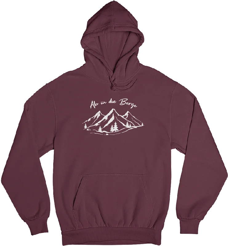 Ab in die Berge - Unisex Organic Hoodie Hoodie with Ribbed Neckline Snug Warm