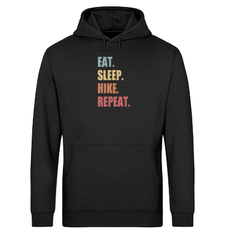 Eat Sleep Hike Repeat - Unisex Organic Hoodie Hoodie with Patch Decorative Personalized