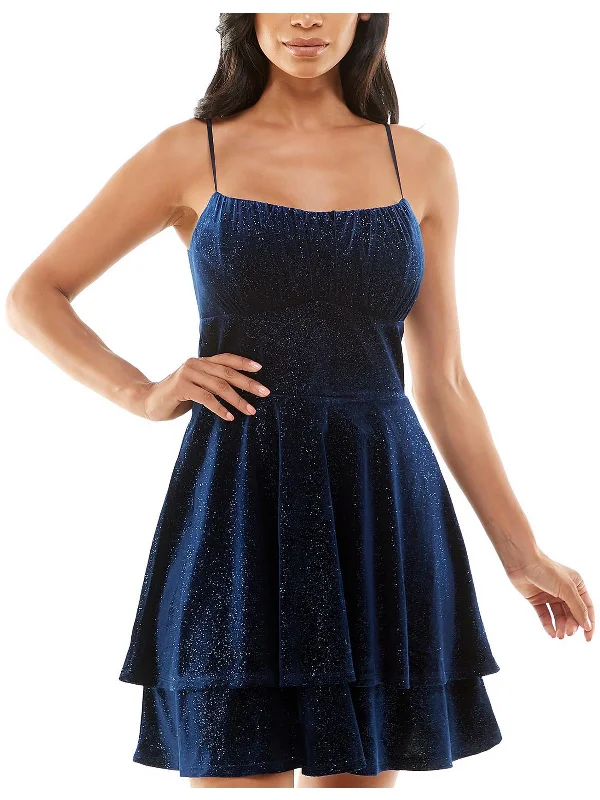 Womens Velvet Mini Cocktail and Party Dress Tunics Trousers formal