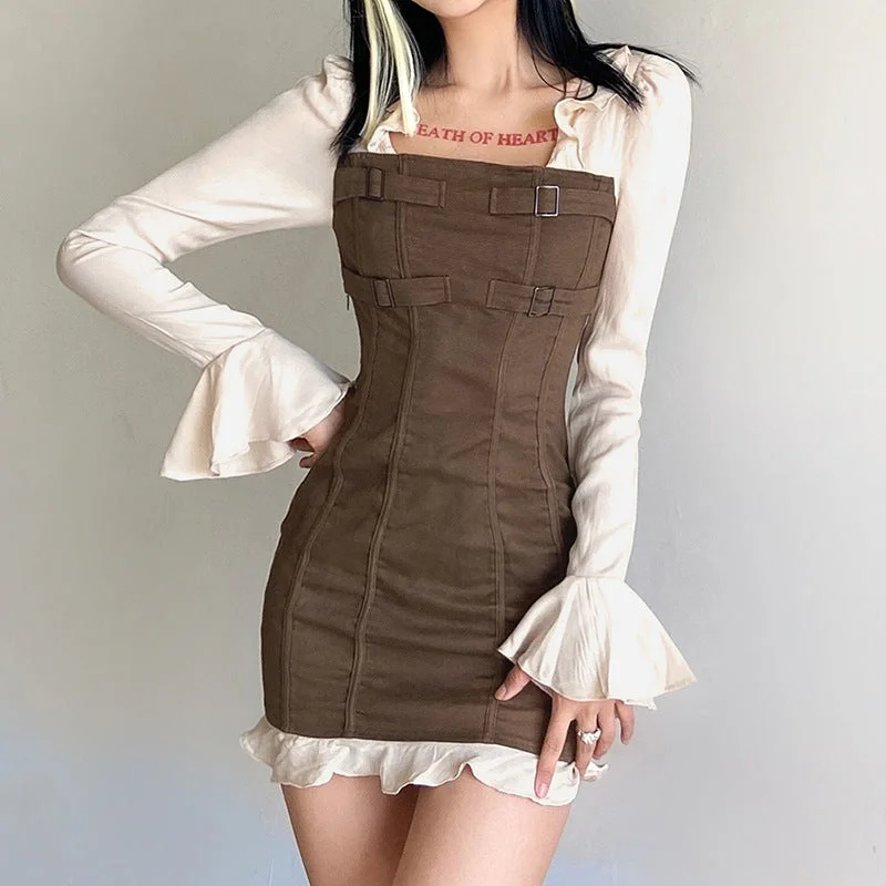 hottie style mini dress look thin LL-269 Chic Tropical Mini Dress