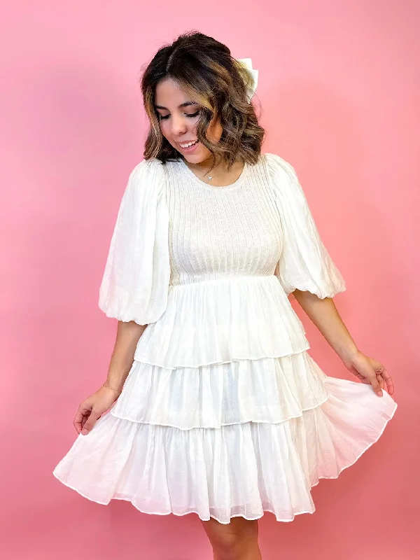Tessa Tiered Mini Dress Fashionable Boho-Chic Mini Dress