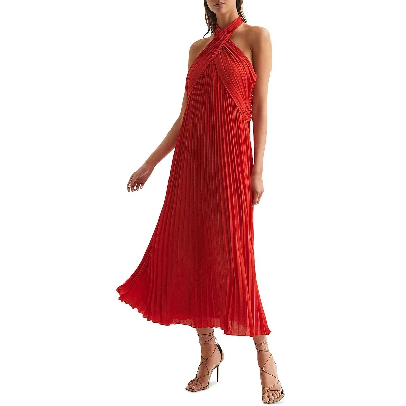 Roya Womens Halter Shutter Pleat Cocktail And Party Dress Mermaid Tail Wedding