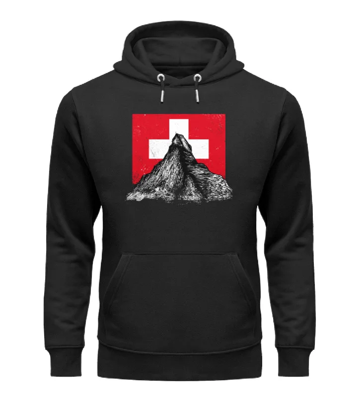 Walliser Alpen Schweiz - Unisex Premium Organic Hoodie Hoodie with Hem Fringe Bohemian Relaxed
