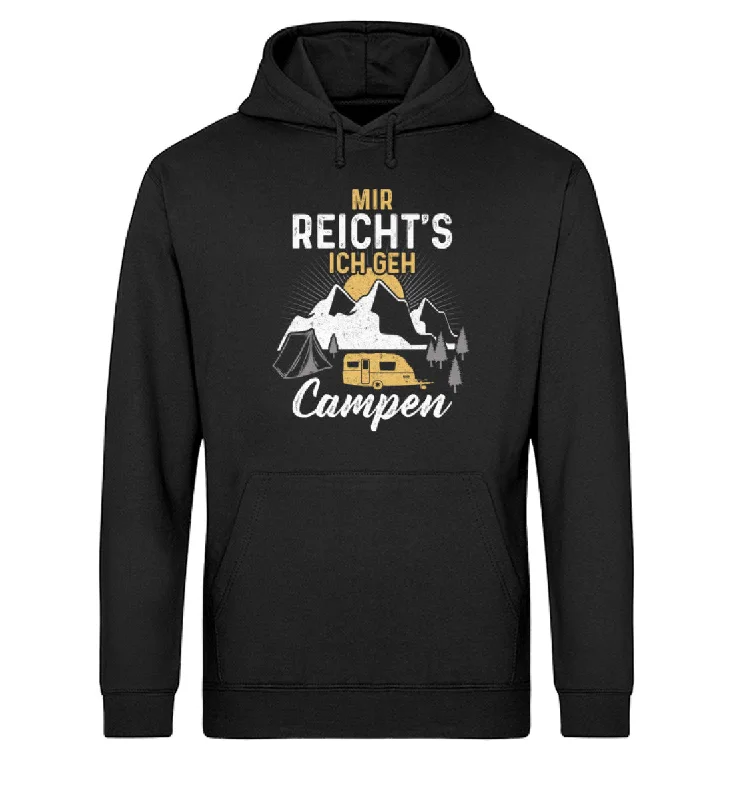 Mir reichts ich geh Campen - Unisex Organic Hoodie Hoodie with Embroidery Detailed Premium Mir reichts ich geh Campen - Unisex Organic Hoodie Hoodie with Embroidery Detailed Premium