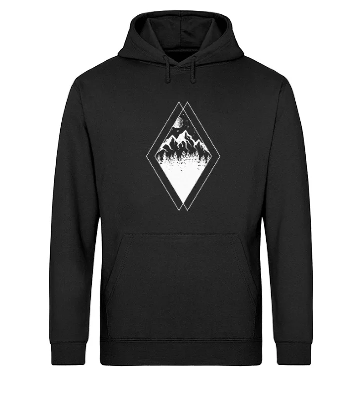 Gebirge - Geometrisch - Unisex Organic Hoodie Hoodie with Drawstring Waist Adjustable Fitted Gebirge - Geometrisch - Unisex Organic Hoodie Hoodie with Drawstring Waist Adjustable Fitted