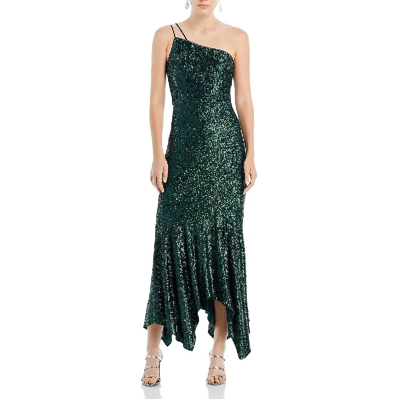 Aqua Womens Sequined One-Shoulder Cocktail And Party Dress Tunics Favorite customer
