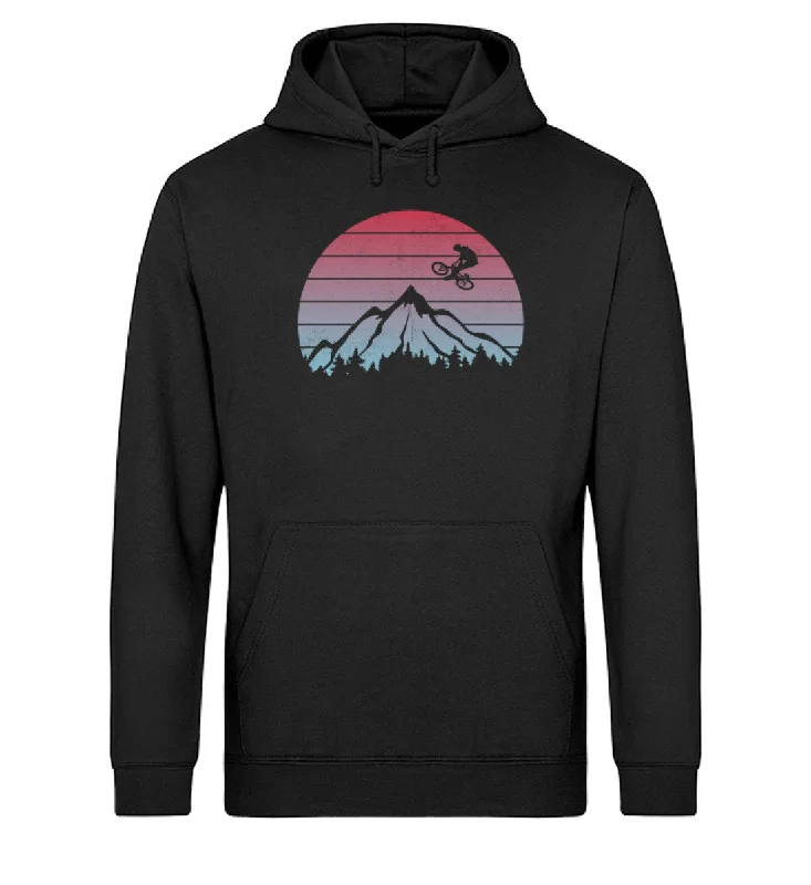 Mountainbiken Vintage - Unisex Organic Hoodie Hoodie with Half-Zip Sporty Casual