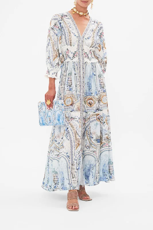 SHIRRED WAISTBAND LONG DRESS SEASON OF THE SIREN Tunics Distressed trendy