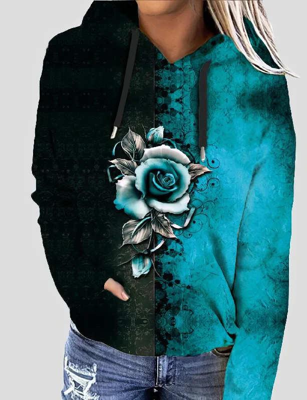 Half and Half Hoodie Hoodie with Velcro Closure Adjustable Secure