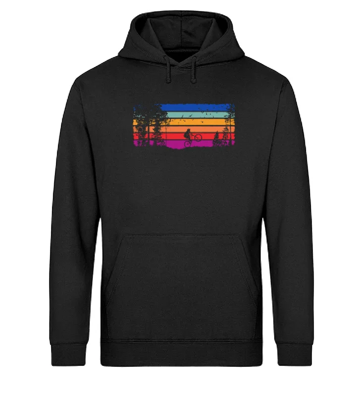 Biker Vintage - Unisex Organic Hoodie Hoodie with Back Slit Movement Comfort